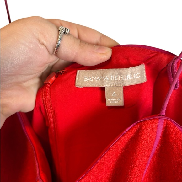 Banana Republic Valentines Day Red Pink Mini Wool Blend Dress Size 6 - Picture 4 of 7